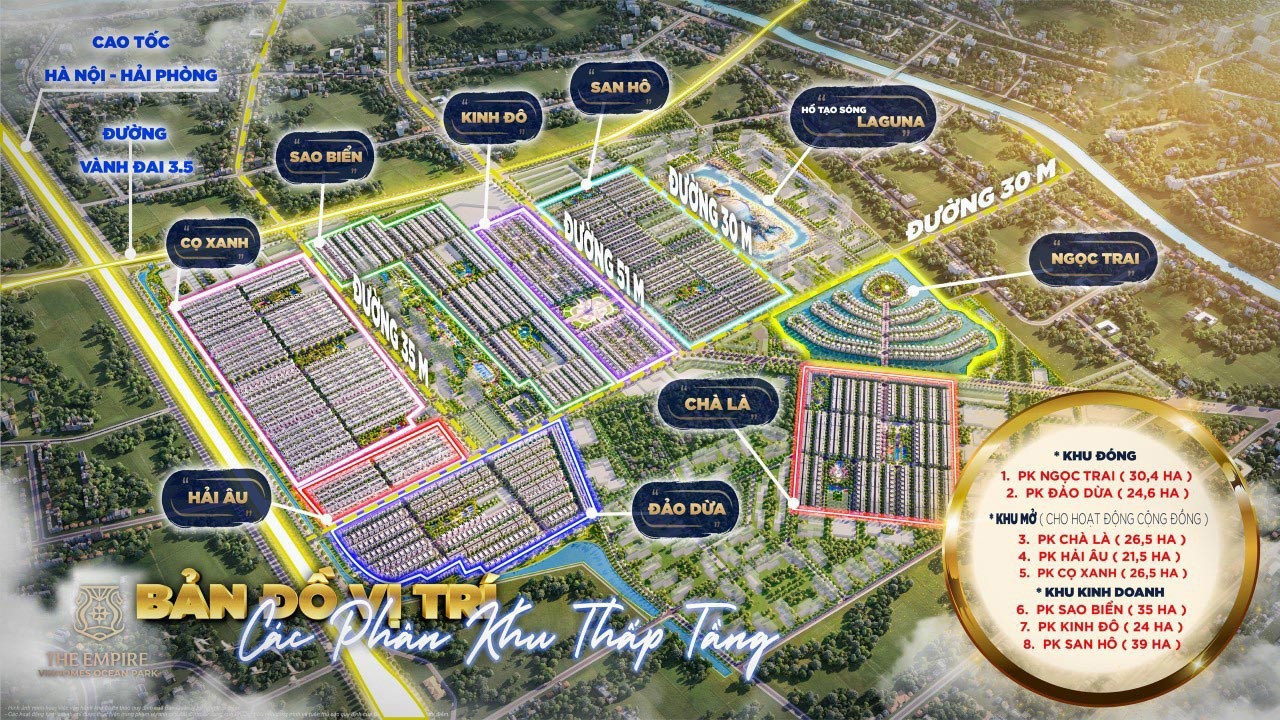 Mặt bằng Vinhomes Ocean Park 2 - Thiết kế liền kề, biệt thự chi tiết 32 Mặt bằng tổng thể Vinhomes Ocean Park 2