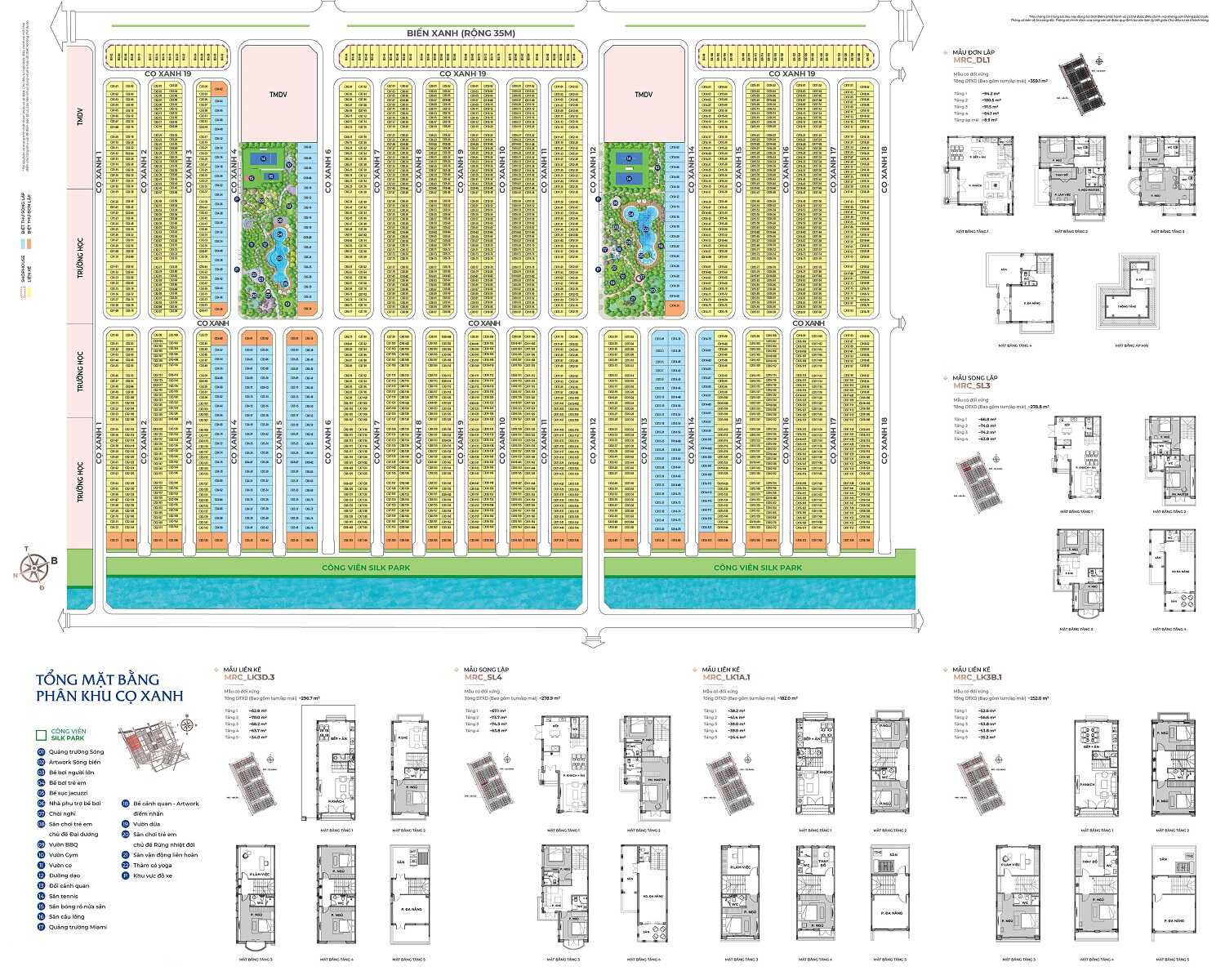 Mặt bằng phân khu Cọ Xanh Vinhomes Ocean Park 2