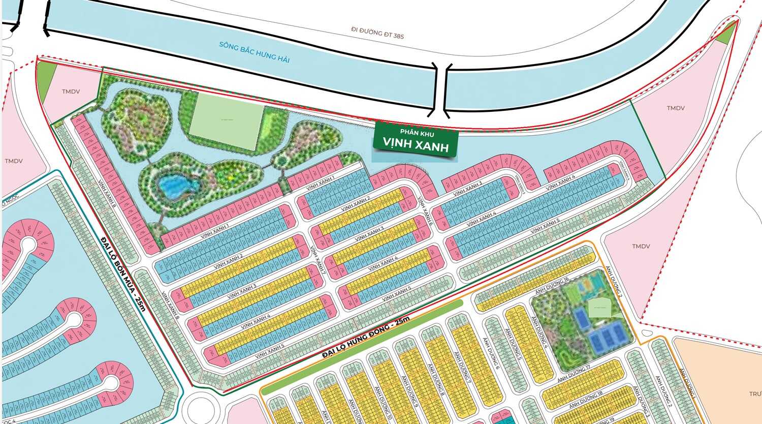 Mặt bằng phân khu Vịnh Xanh Vinhomes Ocean Park 3