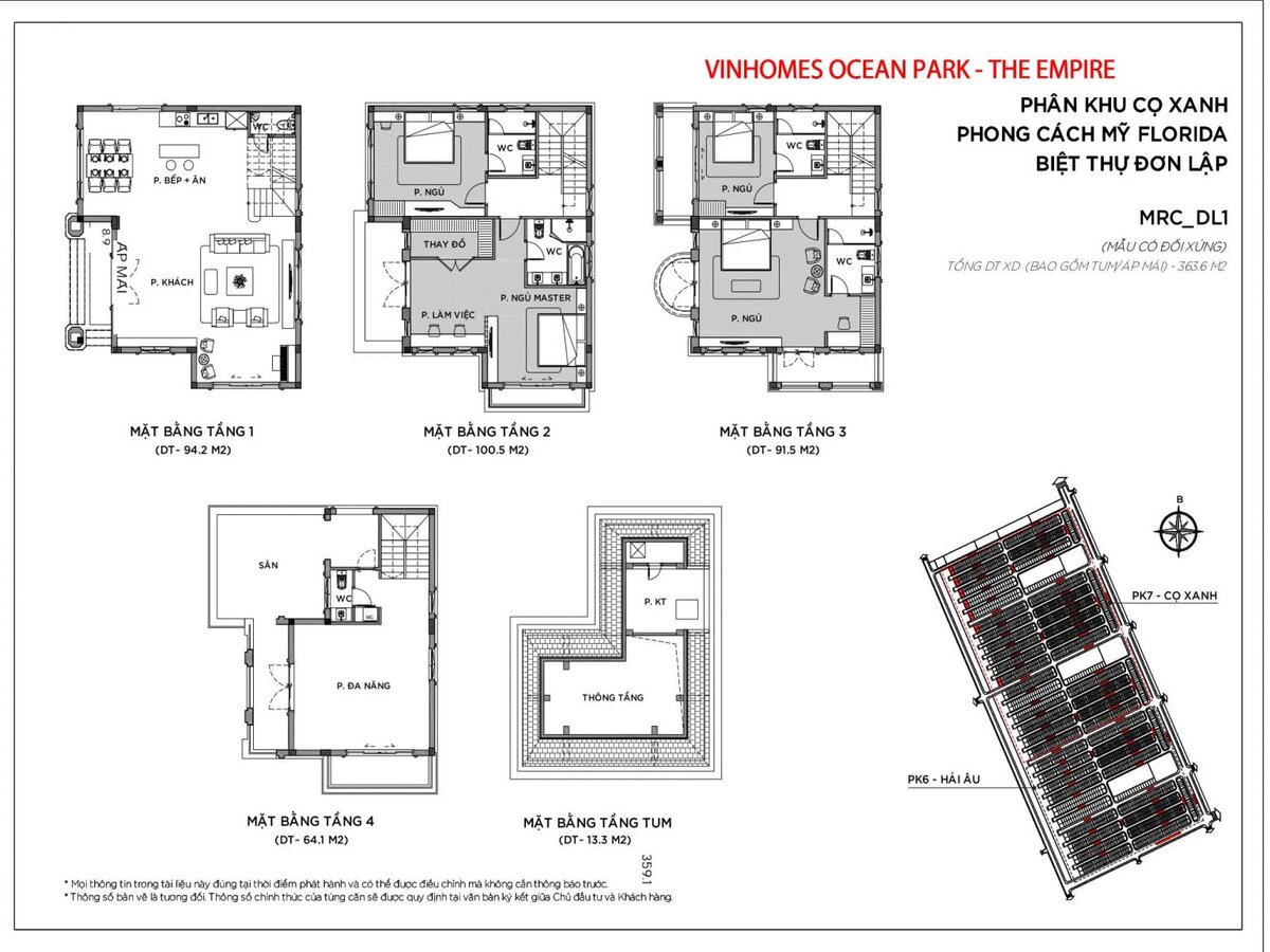 Phân khu Cọ Xanh Vinhomes Ocean Park 2 - Mặt bằng và Giá bán 33 Phân khu Cọ Xanh Vinhomes Ocean Park 2 The Empire - Biệt thự đơn lập