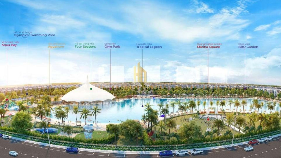 Phân khu Vịnh Tây Vinhomes Ocean Park 3 - Mặt bằng và Giá bán 35 Tiện ích cảnh quan phân khu Vịnh Tây Vinhomes Ocean Park 3