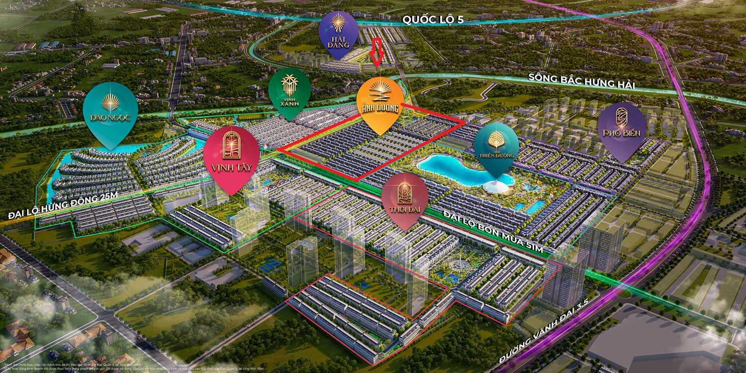 Vị trí phân khu Ánh Dương Vinhomes Ocean Park 3