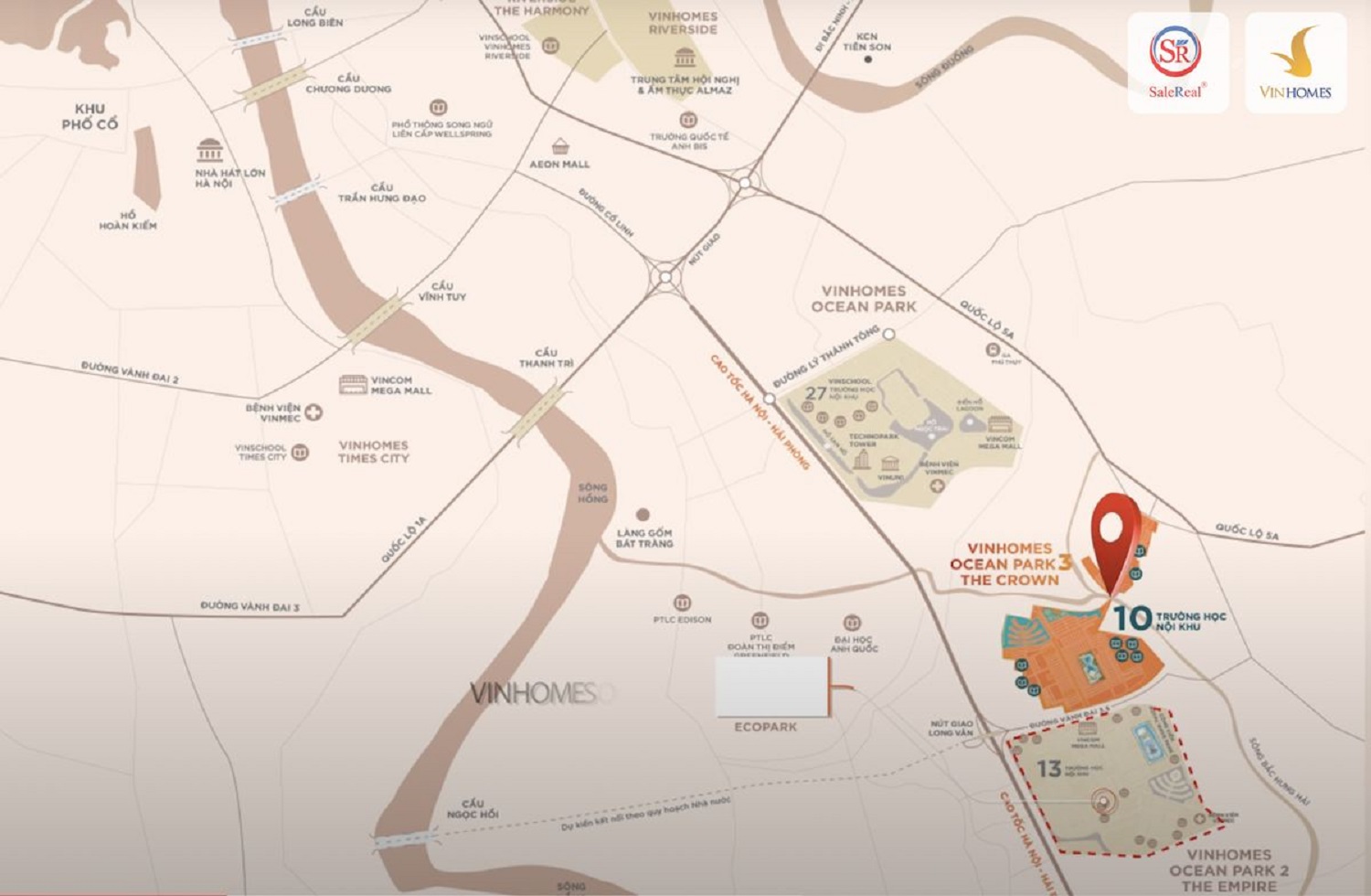 Vị trí Vinhomes Ocean Park 3