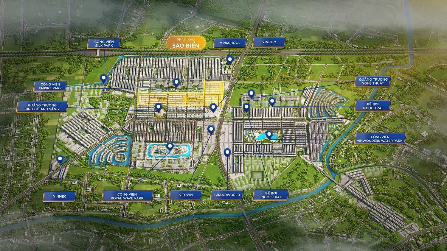 Phân khu Sao Biển Vinhomes Ocean Park 2 - Mặt bằng và Giá bán 32 Vị trí phân khu Sao Biển Vinhomes Ocean Park 2