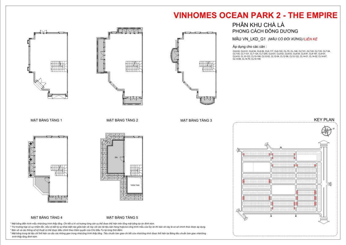 Phân khu Chà Là Vinhomes Ocean Park 2 - Mặt bằng và Giá bán 49 Mặt bằng liền kề phân khu Chà Là Vinhomes Ocean Park 2
