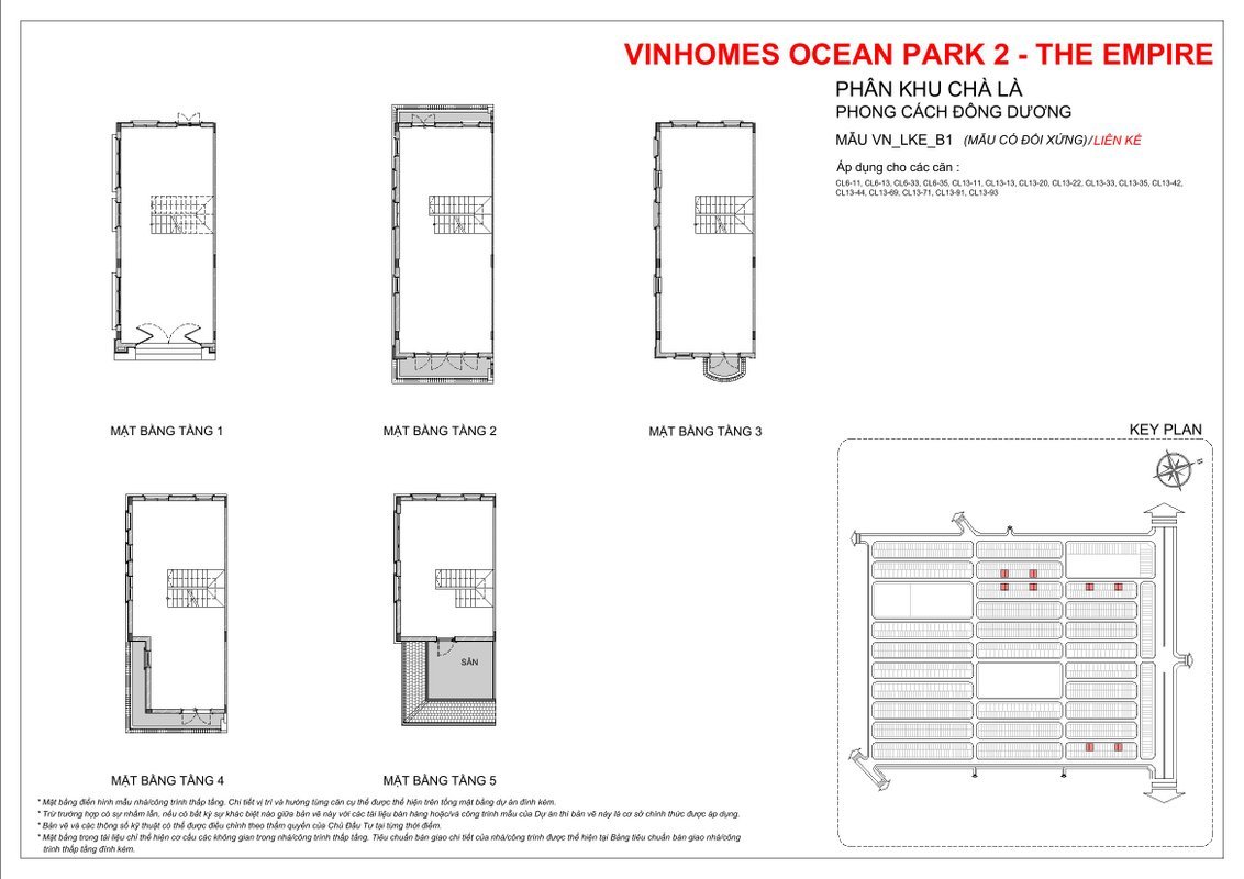 Phân khu Chà Là Vinhomes Ocean Park 2 - Mặt bằng và Giá bán 50 Vinhomes Ocean Park 2 Mat bang nha lien ke phan khu Cha La 2