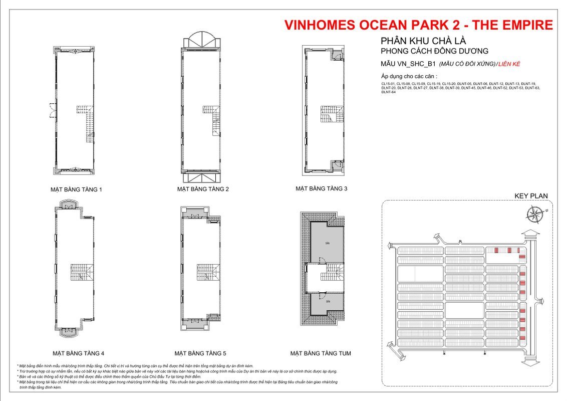 Phân khu Chà Là Vinhomes Ocean Park 2 - Mặt bằng và Giá bán 53 Mặt bằng liền kề phân khu Chà Là Vinhomes Ocean Park 2